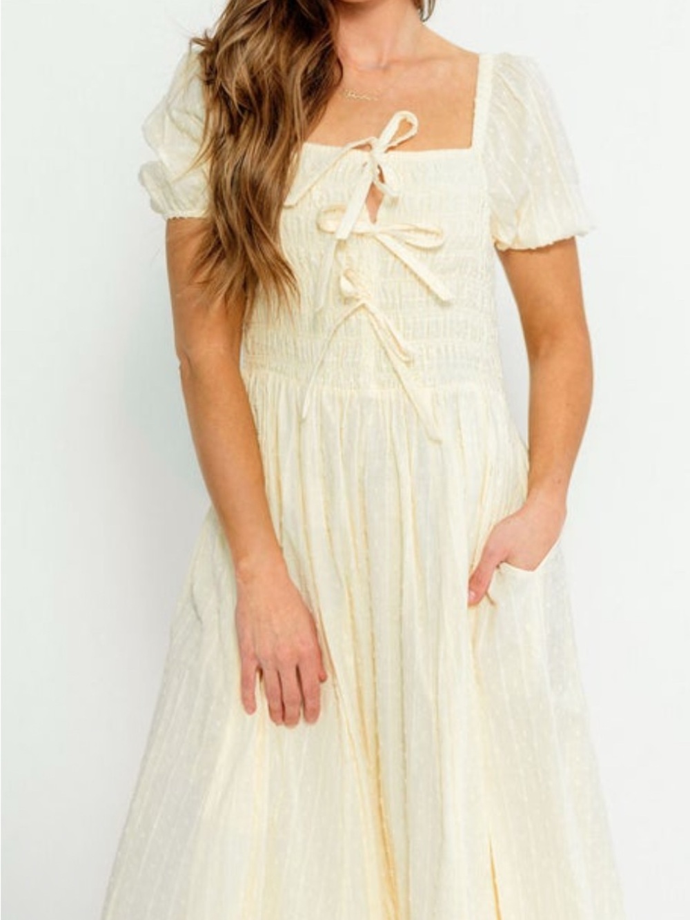 Worth Collective Arabelle Yellow Puff-Sleeve Maxi Dress